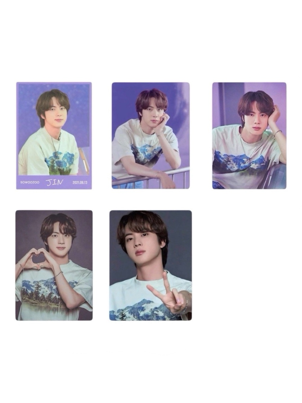 BTS 2021 MUSTER SOWOOZOO MINI PHOTO CARD JIN SET (5 IN TOTAL) PLS READ